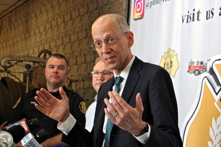 Philadelphia Health Commissioner Thomas Farley answers questions at the city's daily coronavirus briefing at the Fire Administration Building on Friday, March 13, 2020. (Emma Lee/WHYY)