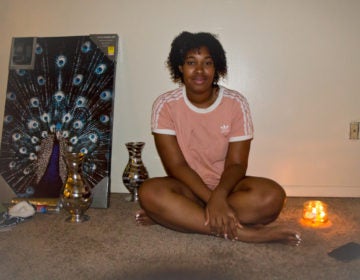 Angel Bowen, 18, at her first apartment in a suburb near Philadelphia. She said she’s most happy when she can spend time alone. (Kimberly Paytner/WHYY)