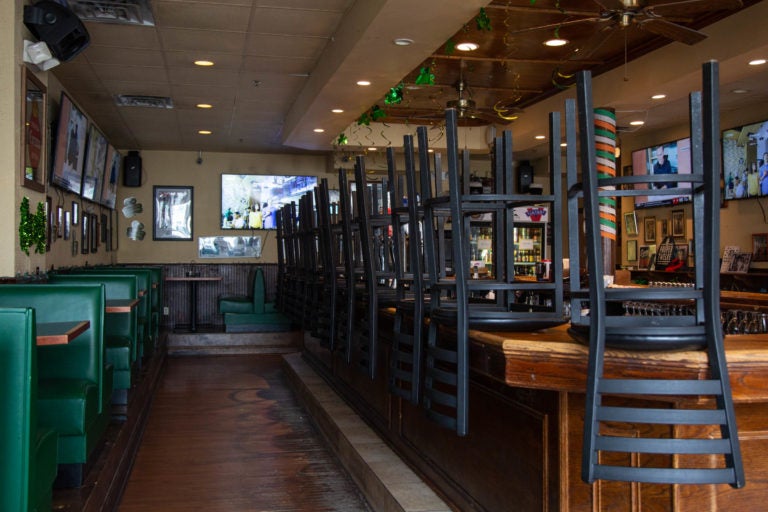 Jack McShea's is a small family run bar in Ardmore. It has been working with its employees to overcome the challenges businesses are facing due to the virus, Covid 19. March 20th 2020. (Emily Cohen for WHYY)