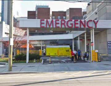 COVID-19 testing facility at Penn Presbyterian Hospital in Philadelphia. (Kimberly Paynter/WHYY)