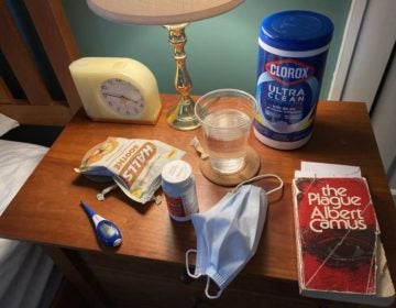 Dean Lindsey shared a picture on Facebook on March 21, 2020 of the items on his bedside table in quarantine in his State College house.
DEAN LINDSEY