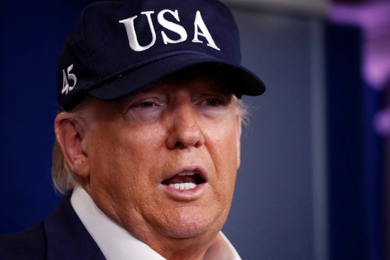 President Donald Trump speaks during briefing on coronavirus in the Brady press briefing room at the White House, Saturday, March 14, 2020, in Washington. (Alex Brandon/AP Photo)