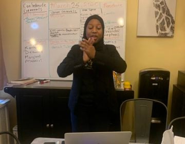 Northeast High School teacher Keziah Ridgeway teaching her online course. (Courtesy of Keziah Ridgeway)