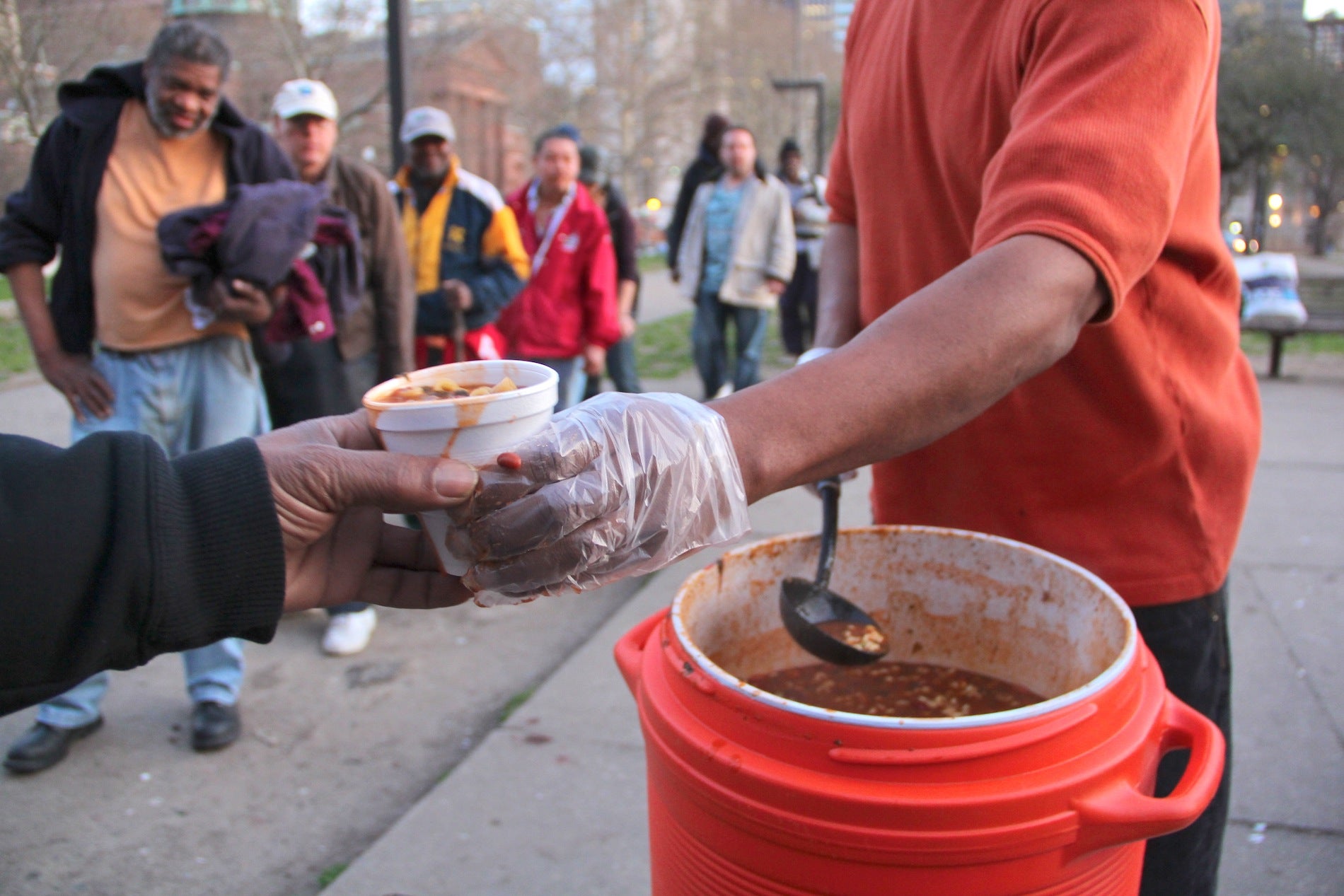 Giving food