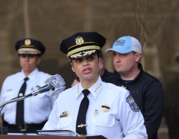Philadelphia Police Commissioner Danielle Outlaw talks about the murder charges against Hassan Elliott, accused in the shooting death of police Cpl. James O’Connor. (Emma Lee/WHYY)