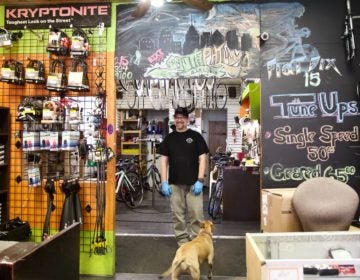 South Philly Bikes owner Dan Oettinger said he’d keep the shop open as long as he’s healthy and permitted to do so. (Kimberly Paynter/WHYY)