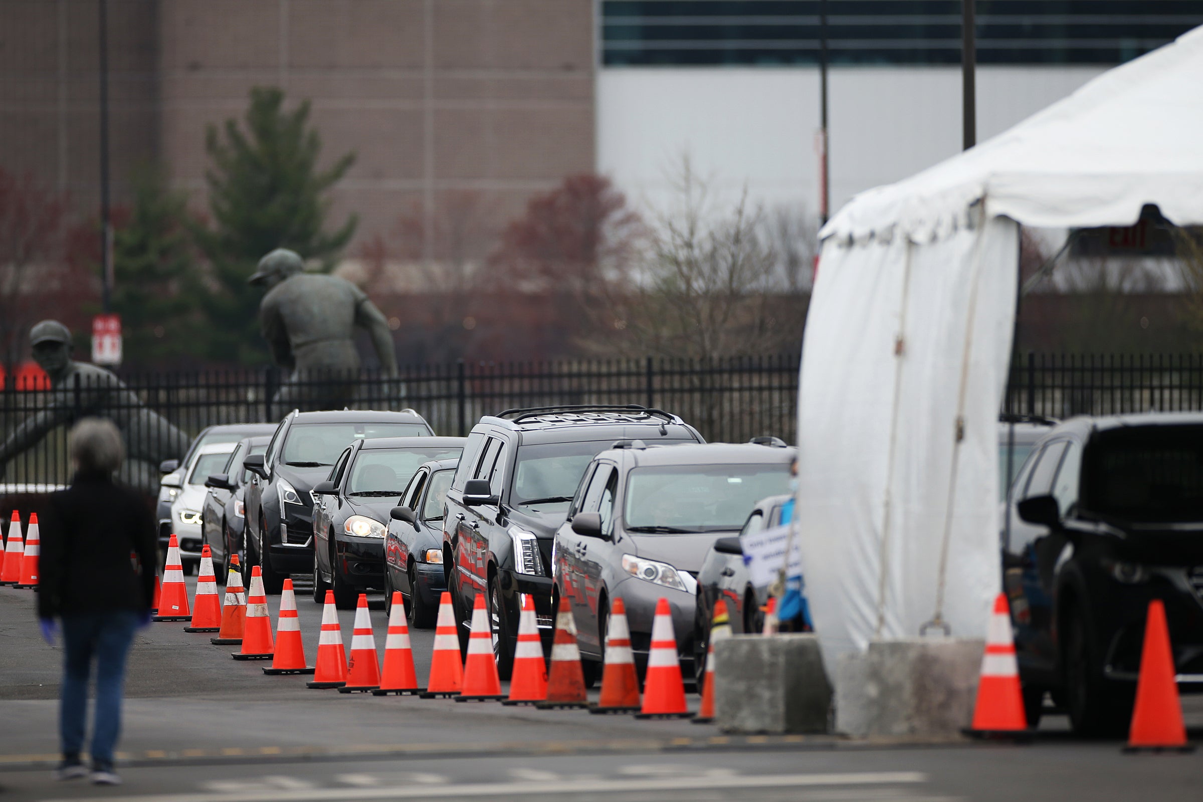 Drive-thru coronavirus testing set up outside Phillies' Citizens