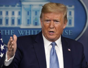 President Trump speaks during a press briefing with the coronavirus task force at the White House on Monday. (Evan Vucci/AP Photo)