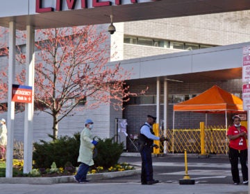 COVID-19 testing facility at Penn Presbyterian Hospital in Philadelphia. (Kimberly Paynter/WHYY)