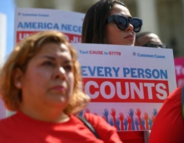 Demonstrators rally in Washington, D.C., in April 2019 against the now-blocked citizenship question that the Trump administration tried and failed to get on the 2020 census forms. (Mandel Ngan/AFP via Getty Images)