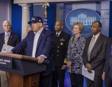 President Trump speaks Saturday at the White House. Officials said a travel restriction would expand to the U.K. and Ireland Monday. (Tasos Katopodis/Getty Images)