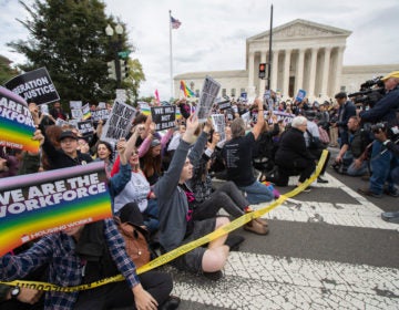 Supporters of LGBTQ rights took to the street in a demonstration in front of the U.S. Supreme Court last October. (Manuel Balce Ceneta/AP)