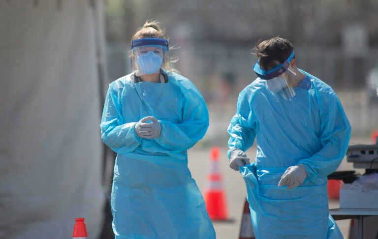 Coronavirus testing site in Camden, New Jersey