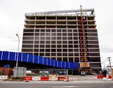 The new Live! Hotel & Casino under construction at 900 Packer Ave. in South Philadelphia. (Kimberly Paynter/WHYY)