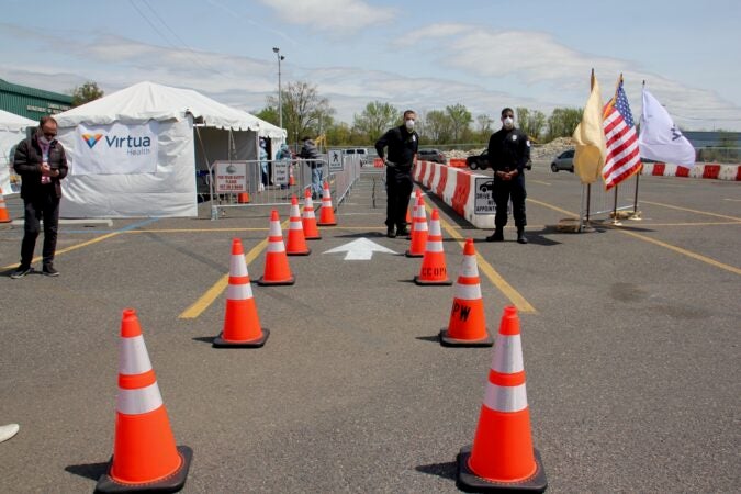 A new testing site at 2600 Mt. Ephraim Ave. in Camden, New Jersey, provides walk-up testing for county residents with or without an appointment. (Emma Lee/WHYY)