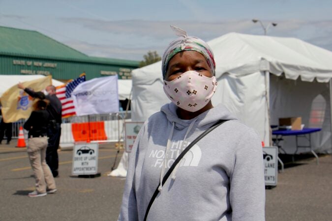 Debra Warner, 59, was exposed to coronavirus while working at the food pantry at her church, Little Rock Baptist Church. She was able to get tested quickly without an appointment at the new testing site in Camden. (Emma Lee/WHYY)