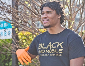 David Cabello is the owner of Black and Mobile, a delivery business focused on connecting Black restaurant owners to customers. (Kimberly Paynter/WHYY)