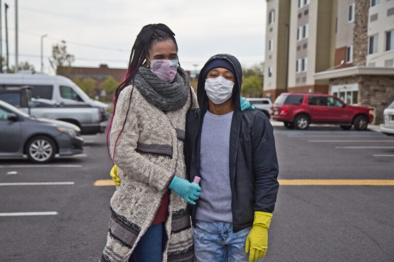 Jalisa McCall and her husband Sean are living in a hotel with money they borrowed from a mutual aid group. (Kimberly Paynter/WHYY)