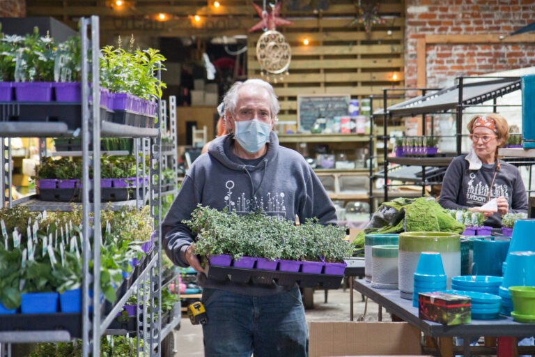 Curtis Alexander, owner of South Philadelphia plant nursery Urban Jungle, said despite having a waiver to operate through the pandemic, the store is doing about 10% of their usual business. (Kimberly Paynter/WHYY)