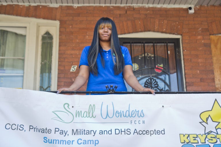 Latonta Godboldt is the owner, operator and director of Small Wonders, a daycare in Philadelphia. (Kimberly Paynter/WHYY)