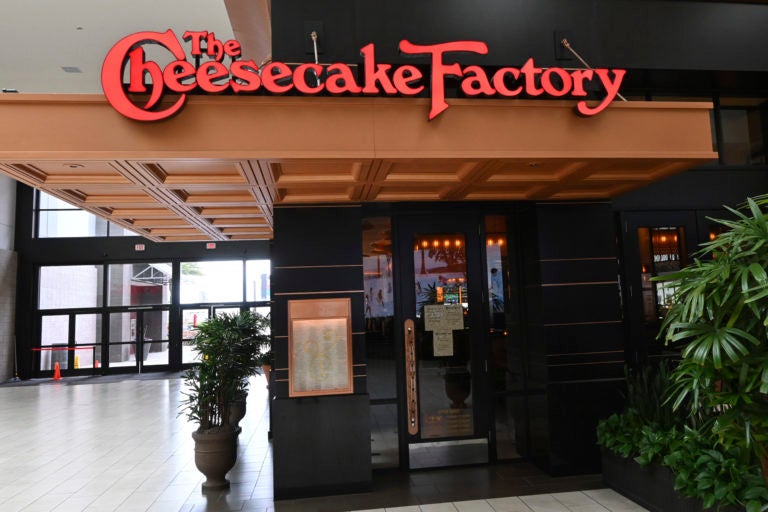 A view of a closed Cheesecake Factory restaurant in Cerritos, California. (Kirby Lee via AP Photo)