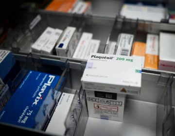 A box of Plaquenil, the brand name of hydroxychloroquine, is displayed on March 30, 2020 in Paris, France. (Eliot Blondet/Abaca/Sipa USA(Sipa via AP Images)