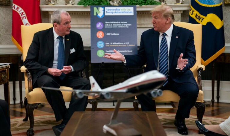 President Donald Trump and Gov. Phil Murphy