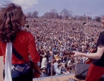 American Dream performs at the Earth Day Rally at Belmont Plateau in Fairmount Park on April 22,1970. (Special Collections Research Center. Temple University Libraries)