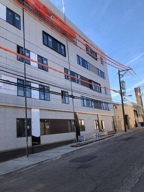 A 100-unit student housing project at 4200 Ludlow Street, owned by the HOW Group. The project was placed on hold due to a business shutdown aimed at containing the COVID-19 virus. (Courtesy of HOW Group)