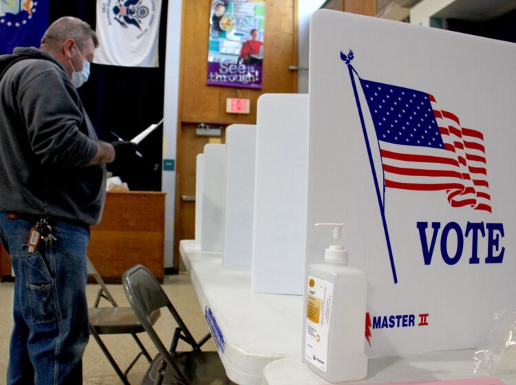 Voter wears mask, gloves to vote in special election