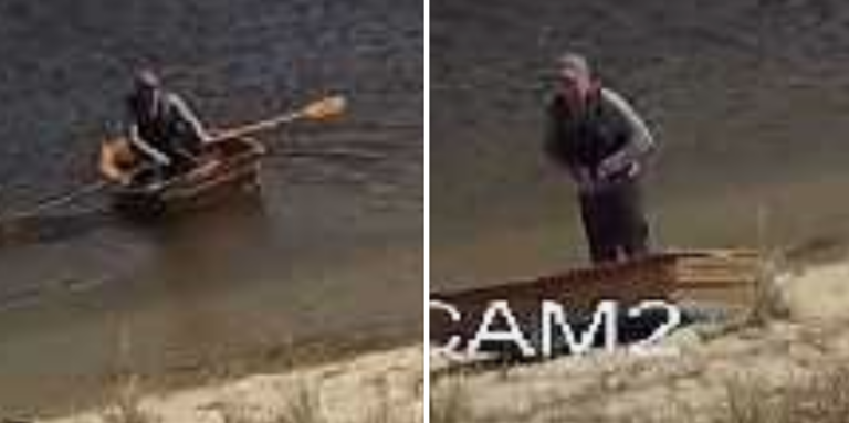 U.S. Coast Guard Mid-Atlantic released these surveillance images of a missing man who rowed a boat into the Toms River on Tuesday. (Courtesy of U.S. Coast Guard Mid-Atlantic)