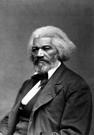 Frederick Douglass in about 1870, the year he took part in Philadelphia's Fifteenth Amendment march. (National Archives Gift Collection)