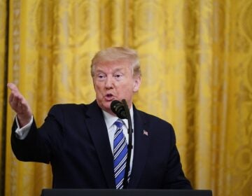 President Trump spoke in the East Room of the White House Tuesday spoke about supporting small businesses during the coronavirus pandemic through the Paycheck Protection Program. (Mandel Ngan/AFP via Getty Images)