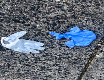 Disposable gloves and masks have contributed to Philadelphia's litter problem. (Twitter/Philadelphia Water)