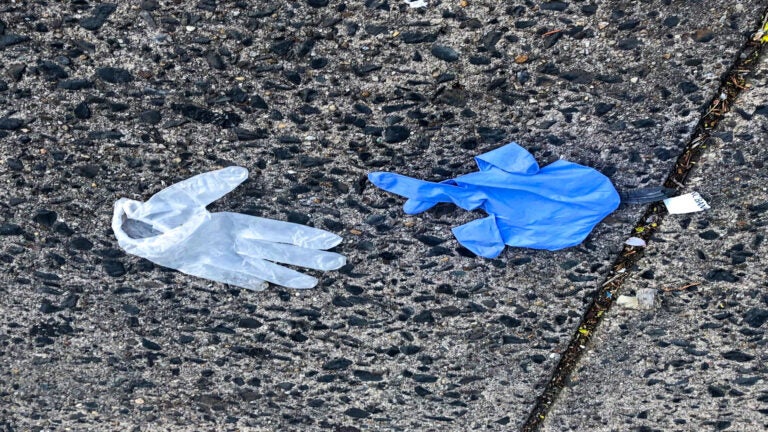 Disposable gloves and masks have contributed to Philadelphia's litter problem. (Twitter/Philadelphia Water)