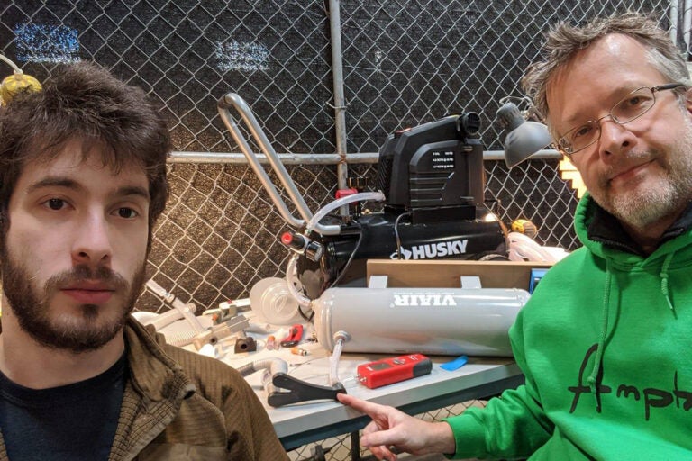 Marek (right) and Michał Swoboda of the start-up Right-Air created a basic ventilator that can be 3D printed as a backup for hospitals during this coronavirus outbreak. (Courtesy of Marek Swoboda)