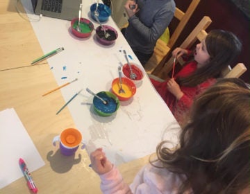 Nebinger parent Hilary Truppo’s children, ages 7, 5, and 2, all participate in the school's online art classes. (Courtesy of The Truppo family)