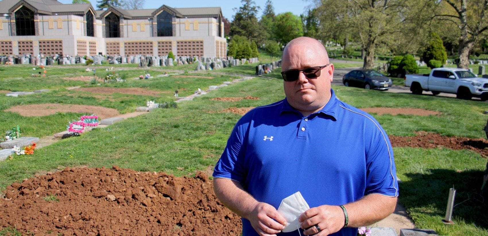 Glendale Cemetery foreman Jeff Dodgson and his crew have been dealing with a surge in burials since the coronavirus pandemic reached northern New Jersey. (Emma Lee/WHYY)