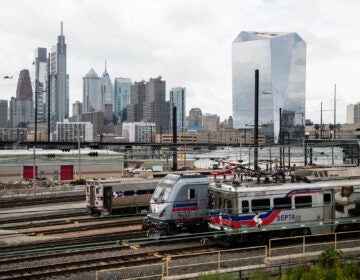 Southeastern Pennsylvania Transportation Authority trains are seen parked in the vicinity of 30th Street Station in Philadelphia, Wednesday, June 19, 2019. (Matt Rourke/AP Photo)