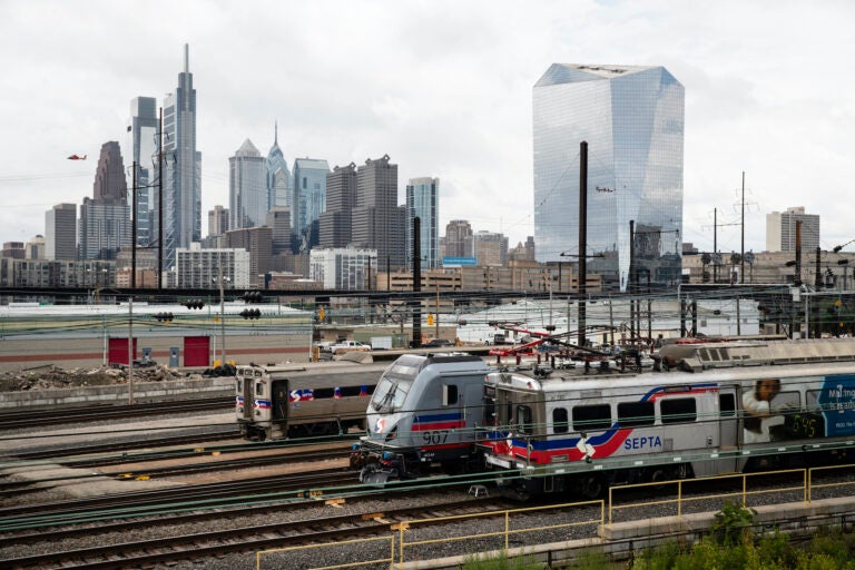 Southeastern Pennsylvania Transportation Authority trains are seen parked in the vicinity of 30th Street Station in Philadelphia, Wednesday, June 19, 2019. (Matt Rourke/AP Photo)