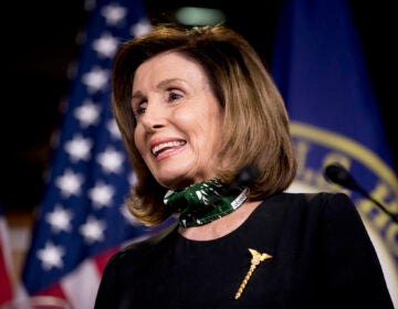 House Speaker Nancy Pelosi of Calif., smiles during a news conference on Capitol Hill, Thursday, May 14, 2020, in Washington. (AP Photo/Andrew Harnik)
