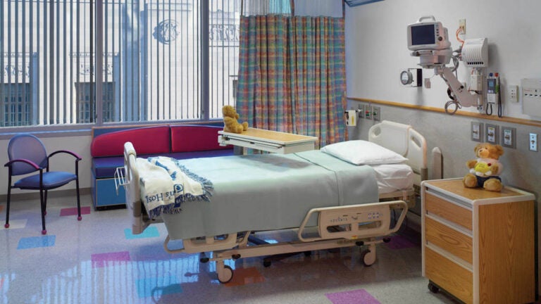 A patient room at CHOP