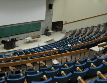 Empty college lecture hall