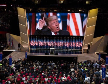 Donald Trump delivers the keynote address during the 2016 Republican National Convention. Despite the coronavirus, Republicans say they are moving ahead with plans for their 2020 convention. (David Hume Kennerly/Getty Images)