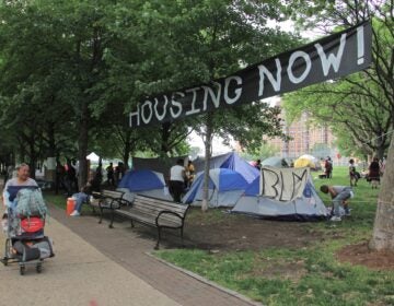 Encampment on Ben Franklin Parkway