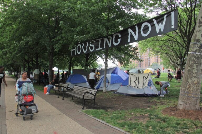 Encampment on Ben Franklin Parkway