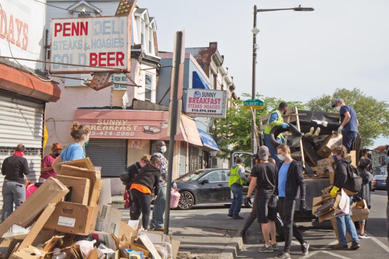 Cleanup volunteers in West Philadelphia