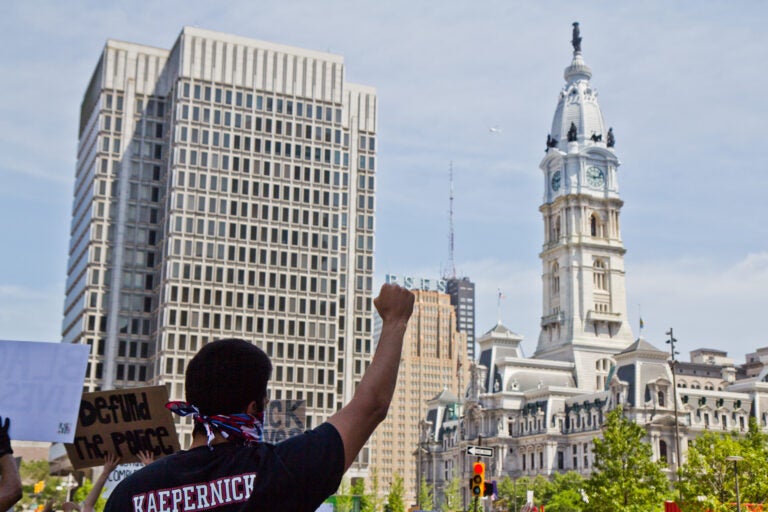 For the sixth day in a row, protesters demanded racial justice in the city of Philadelphia on June 4, 2020. (Kimberly Paynter/WHYY)