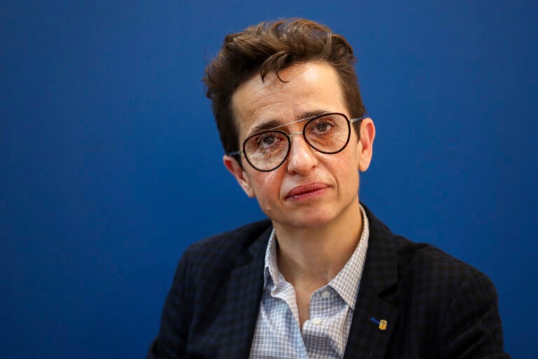 22 March 2019, Saxony, Leipzig: Masha Gessen, Russian-American journalist, at the Leipzig Book Fair. At its opening on 20.3.2019, it was awarded the Leipzig Book Prize for European Understanding, endowed with 20,000 euros. The Book Fair will continue until 24.03.2019. Photo by: Jan Woitas/picture-alliance/dpa/AP Images