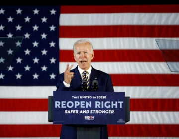 Democratic presidential candidate former Vice President Joe Biden speaks Wednesday, June 17, 2020, in Darby, Pa. (AP Photo/Matt Slocum)